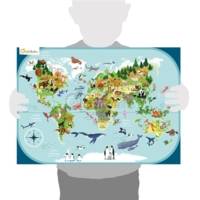 Puzzle éducatif, Planisphère - 76 Pièces