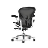 Fauteuil Aeron graphite/alu poli Herman MILLER avec accoudoirs multi-positions
