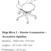 Fauteuil Mirra 2 dossier triflex graphite Herman MILLER avec accoudoirs multi-positions