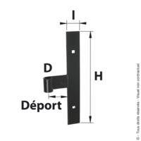 Té queue de carpe en acier diam.14mm haut.25cm section 30x4mm cataphorèse noir - Gedimat - AFBAT