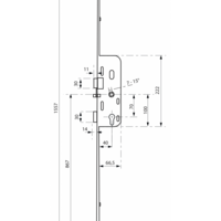 Serrure trimatic 3 points axe 40mm pour porte d'entrée bois - Gedimat - THIRARD