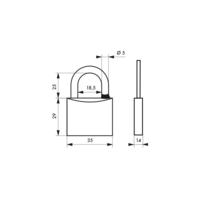 Cadenas MACH 3 40mm anse acier inoxydable 3 clés - Gedimat - THIRARD