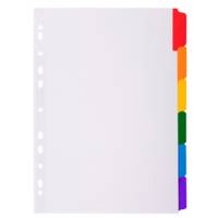 Jeu d'intercalaire 6 positions en carte blanche 170g, onglets Mylar®. Format A4.