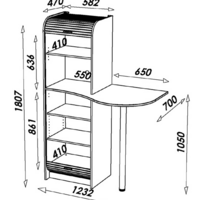 Meuble cafétéria avec guéridon intégré