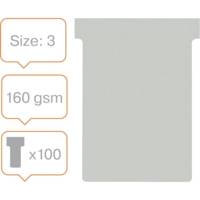 Lot de 100 fiches T indice 3 gris
