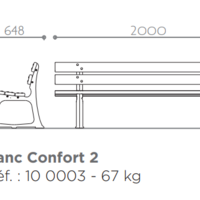 Banc d'extérieur 3 places Confort 2 piètement fonte noir