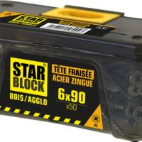 Vis agglo/bois STARBLOCK acier zingué empreinte Pozidriv 6 x 90 mm - Gedimat