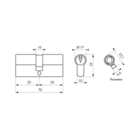 Cylindre ANTIP/URGENCE profil européen 3 clés 35x40mm - Gedimat - THIRARD