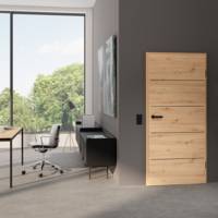 Bloc-porte tubulaire LINEO décor chêne Artis structuré hui.70 à 80 mm - 204 x 73 cm - Gedimat