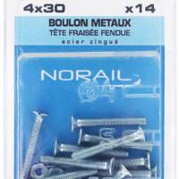 Boulon vis métaux tête fraisée fendue acier zingué - Gedimat - NORAIL