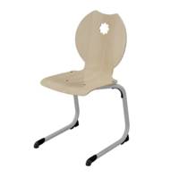 Chaise AST coque FLEUR bois Blueprotech® piètement aluminium époxy - T6 - Gris alu RAL 9006 - MOBIDECOR