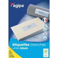 Boite de 1400 étiquette 99,1x38,1 mm (14 x 100F A4) Multi-usage Coin Rond Perm. Blanc - Apli-Agipa