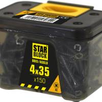 Vis agglo/bois STARBLOCK acier zingué empreinte Pozidriv 4 x 35 mm - Gedimat