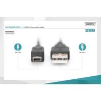 Câble connection USB 2.0 Type A mini B (5pin) M/M. 3 m - DIGITUS