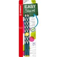 2 crayons graphite EASYgraph corps bleu ardoise HB gaucher
