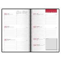 Agenda Civil spiralé Semainier 10x15cm Gris élastique rouge