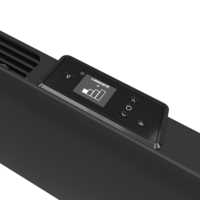 Radiateur connecté à inertie fonte+façade chauffante plinthe HEKLA gris - Gedimat - SAUTER