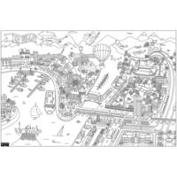 Coloriage géant "La Ville" 80 x 120 cm - BOUCHUT