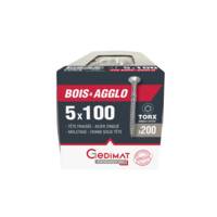 Vis technique TORX zingué blanc - 4 x 30 mm - boîte de 500 pièces - Gedimat - GEDIMAT PERFORMANCE PRO