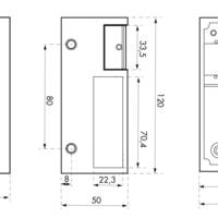 Gâche électrique - L.56 x H.123 x P.55 mm - laqué gris - Gedimat