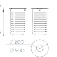 Corbeille urbaine 95 L simple flux porte sac contemporaine Evolution couleur gris