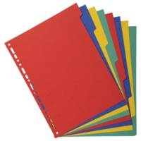 Intercalaires carte marbrée 220g/m2 8 onglets neutres - A4 - couleurs assorties