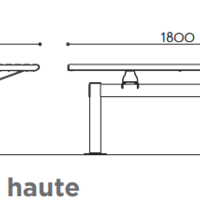 Table haute d'extérieur pour le pique-nique 180x86 Tango Bois