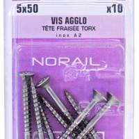 Vis agglo tête fraisée empreinte Torx inox A2 5 x 50 mm - Gedimat - NORAIL