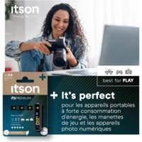 Pack de 4 Piles Alcalines LR6/AA 1,5V itsPREMIUM