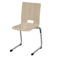 Chaise AST coque Spring II bois Blueprotech® piètement époxy - T6 - Gris alu RAL 9006 - MOBIDECOR