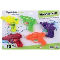 Lot de 5 Pistolets à Eau 11cm Colorés