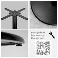 Lot table Ø120cm & 4 chaises - pied noir plateau pied et noir uni - intérieur - RestooTab