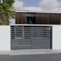 Portail coulissant MERLIN alu gris taupe - Gedimat - GARDEN GATE
