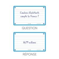 Paquet de 32 Fiches Bristol flashcards 2.0 Non Perforées 75x125 mm A7 ligné turquoise