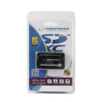 Lecteur de Cartes tout-en-un USB 2.0 - 4 Fentes Noir