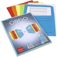 Boite de 10 Pochette coin à fenêtre Ordo 120g 22x31 cm 5 couleurs assorties