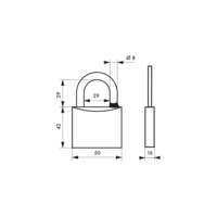 Cadenas MACH 3 40mm anse acier inoxydable 3 clés - Gedimat - THIRARD