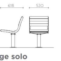 Siège d'extérieur solo Tango Bois Hauteur d'assise 46 cm