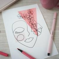 Stylo feutre Pen 68 Pointe Moyenne 1mm Rose poudré Blush