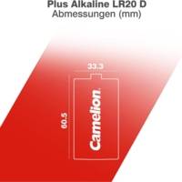 Pack 2 piles Plus Alcaline LR20 D 21000mA
