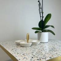 Plateau de table 140x70cm Terrazzo Spectra & laiton - RestooTab