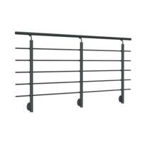 Kit garde-corps NEW RONDO alu anthracite mat texturé - fixation latérale - Gedimat - SOGEM