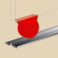 Roue gorge V support extérieur zingué blanc Ø80 mm - 116 mm - Gedimat - AFBAT