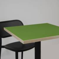 Mange-debout pied noir 60x60cm vert lime chants bois - intérieur - RestooTab
