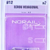 Ecrou hexagonal matière inox A2 Ø12 mm - Gedimat - NORAIL