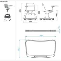 Siège JOB avec tablette et base panier  - Table - Mobilier scolaire