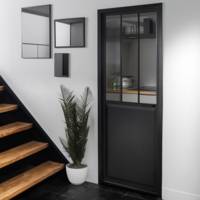 Bloc-porte ATELIER alu noir H.72 à 100 mm - 204 x 73 cm - Gedimat - BCD
