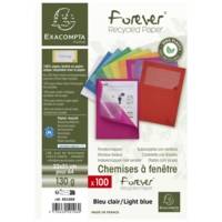 Paquet de 100 chemises à fenetre Forever - 22x31cm - Bleu clair