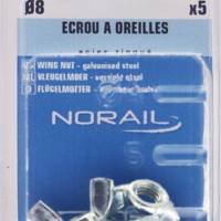 Ecrou à oreilles en acier zingué Ø8 mm - Gedimat - NORAIL