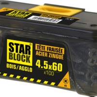Vis agglo/bois STARBLOCK acier zingué empreinte Pozidriv 4,5 x 60 mm - Gedimat